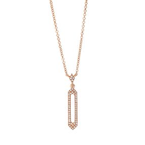 Collier aus 750 Gold Rotgold 52 Diamanten 0,13ct W-SI L:45,7cm