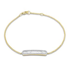 Armband aus 750 Gelbgold 65 Diamanten 0,56ct TW-SI L:17,8cm Fassung rhodiniert