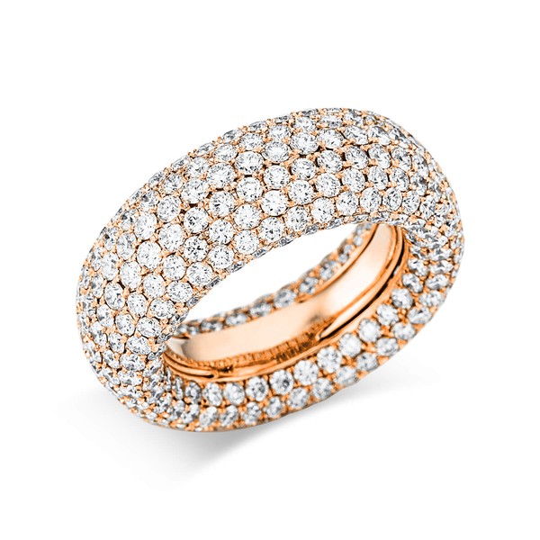 Pavé Ring aus 750 Rotgold 386 Brillanten 8.03ct