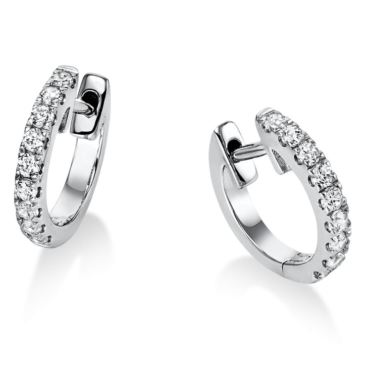 Creolen aus 950 Platin 18 Brillanten 0.17ct