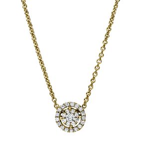 Collier aus 750 Gold Gelbgold 26 Brillanten 0,19ct TW-SI L:45cm