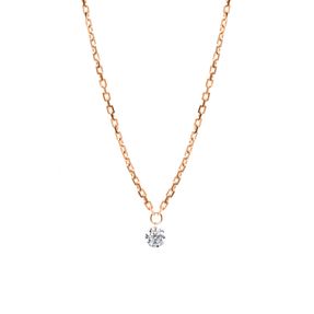 Collier aus 750 Gold Rotgold Brillant 0,1ct TC-PI L:41cm