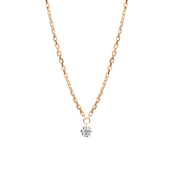 Collier aus 750 Rotgold 1 Brillant 0.1ct