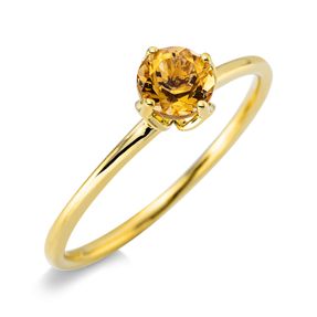 Ring aus 750 Gold Gelbgold Citrin 0,44ct gelb B:5,7mm