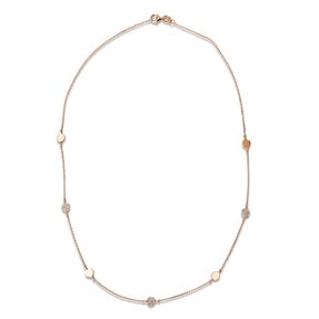 Collier aus 750 Gold Rotgold 57 Diamanten 0,17ct TW-VSI/SI L:42cm