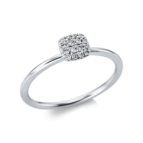 Ring aus 585 Gold Weißgold 16 Brillanten 0,11ct TW-SI B:5,6mm