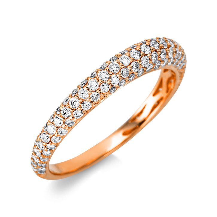 Pavé Ring aus 750 Rotgold 131 Brillanten 0.72ct