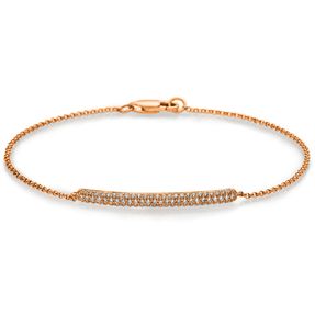 Armband aus 750 Gold Rotgold 76 Brillanten 0,39ct TW-SI L:18cm