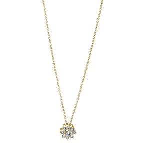 Collier aus 750 Gelbgold 8 Brillanten 0,19ct TW-SI 1 Brillant 0,1ct TW-SI L:45cm