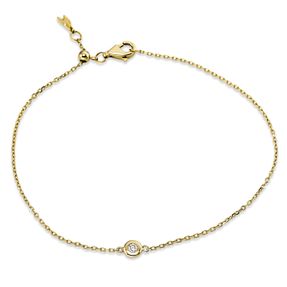 Armband aus 750 Gold Gelbgold Brillant 0,04ct TW-SI L:17,8cm Zarge