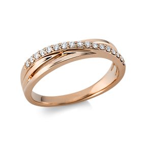 Ring aus 750 Gold Rotgold 17 Brillanten 0,17ct TW-SI B:4,3mm