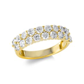 Pavé Ring aus 750 Gold Gelbgold 18 Brillanten 1,43ct TW-SI B:5,3mm