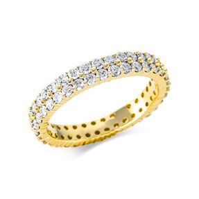 Memoire Ring aus 750 Gold Gelbgold 70 Brillanten 1,54ct TW-SI B:3,6mm