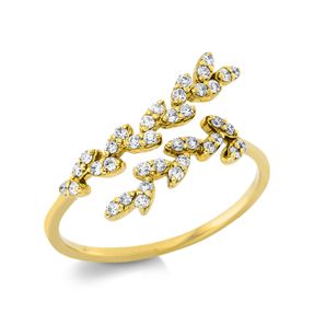 Ring offen aus 750 Gold Gelbgold 38 Brillanten 0,2ct TW-SI B:8mm