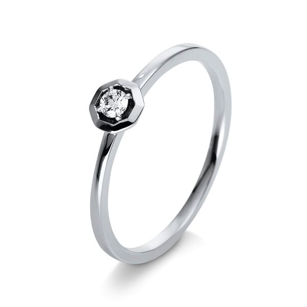 Solitaire Ring aus 750 Weißgold 1 Brillant 0.07ct