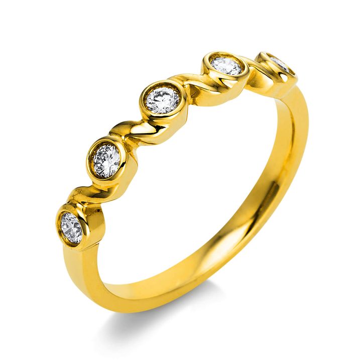 Ring aus 750 Gelbgold 5 Brillanten 0.19ct