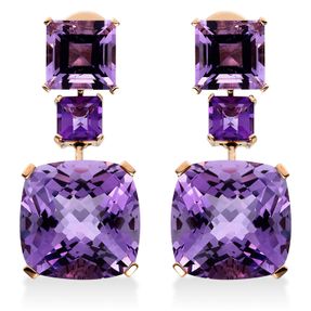 Ohrschmuck aus 750 Gold Rotgold 6 Amethyste 18,4ct pink 26,1x11,9mm