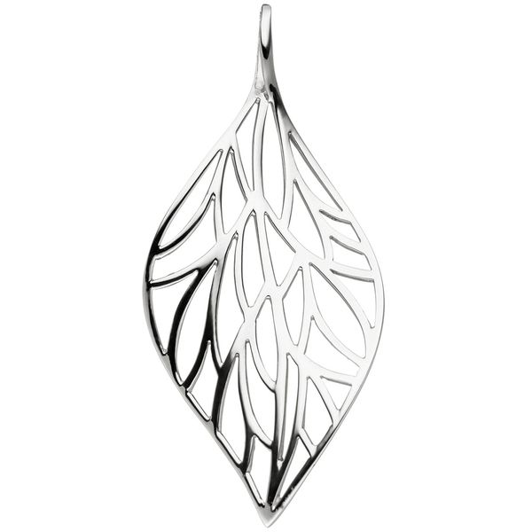 Anhänger Blatt Silhouette aus 925 Silber