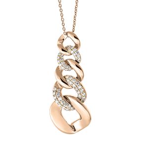 Collier aus 750 Gold Rotgold 52 Brillanten 0,4ct TW-SI L:42cm