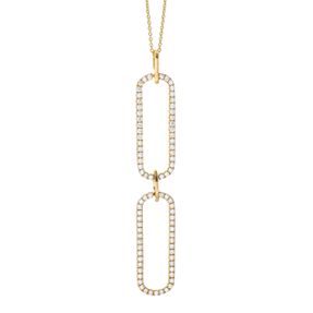 Collier aus 750 Gold Gelbgold 81 Brillanten 1,1ct TW-SI L:42cm