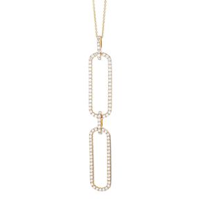 Collier aus 750 Gold Gelbgold 95 Brillanten 1,51ct TW-SI L:42cm