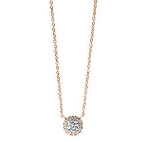 Collier aus 750 Gold Rotgold 13 Diamanten 0,26ct TW-SI L:42cm