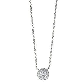 Collier aus 750 Weißgold 12 Brillanten 0,1ct TW-SI 1 Brillant 0,13ct TW-SI L:42cm