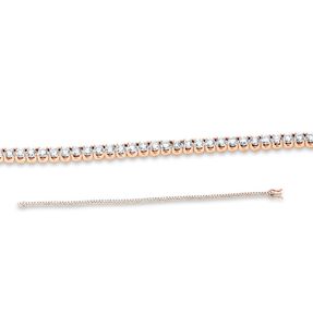 Armband aus 750 Gold Rotgold 91 Brillanten 2,05ct TW-SI B:2,3mm L:18cm