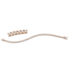 Armband aus 750 Gold Rotgold 61 Brillanten 2,02ct TW-SI L:17,8cm