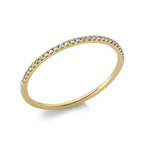 Halb-Memoire Ring schmal aus 750 Gelbgold 27 Brillanten 0,07ct TW-SI B:0,6mm