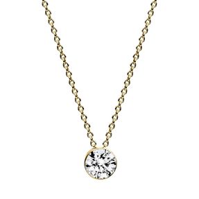 Solitaire Collier aus 750 Gold Gelbgold Brillant 0,4ct TW-SI L:43cm Zarge