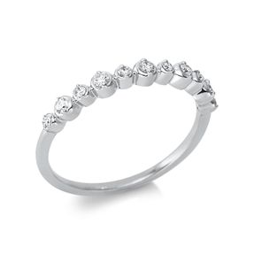 Ring aus 750 Gold Weißgold 11 Brillanten 0,15ct TW-SI B:2,5mm