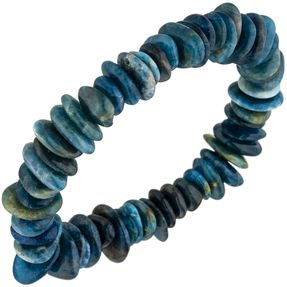 Armband Armschmuck aus Apatit blau Edelsteinarmband elastisch endlos 19cm