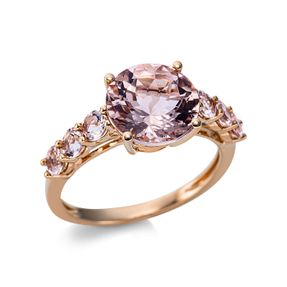 Ring aus 750 Gold Rotgold 7 Morganite 3,1ct pink 4er-Krappe