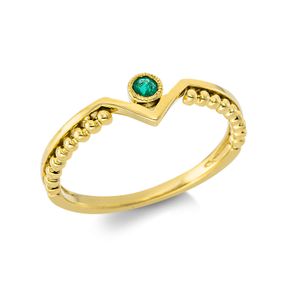Ring aus 750 Gold Gelbgold Smaragd 0,07ct grün B:5,1mm Ring aus 750 Gold Gelbgold Smaragd 0,07ct grün B:5,1mm