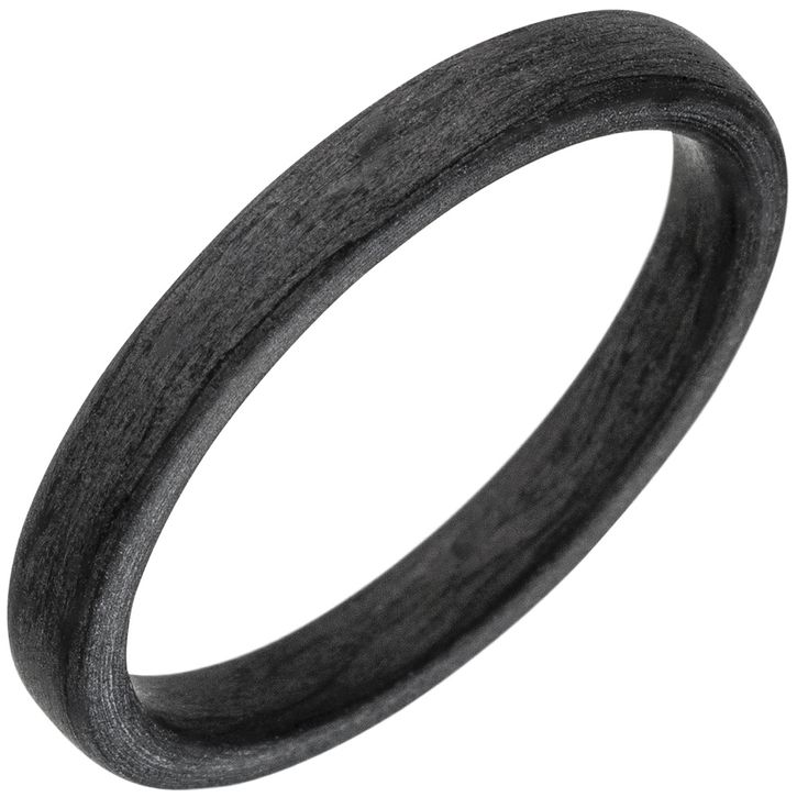 Partner Ring 3mm aus Carbon schwarz flach schlicht