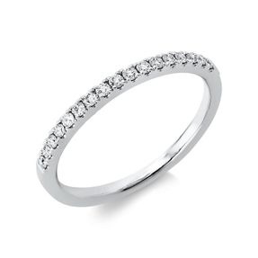 Halb-Memoire Ring aus 750 Weißgold 17 Brillanten 0,16ct TW-SI B:1,6 mm