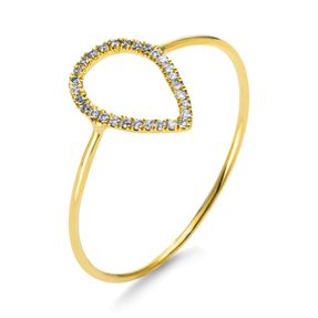 Ring Tropfen aus 750 Gold Gelbgold 29 Brillanten 0,06ct TW B:10,4mm