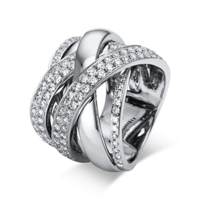 Pavé Ring breit aus 750 Weißgold 114 Brillanten 1,74ct TW-VSI B:18,7mm Pavé Ring breit aus 750 Weißgold 114 Brillanten 1,74ct TW-VSI B:18,7mm