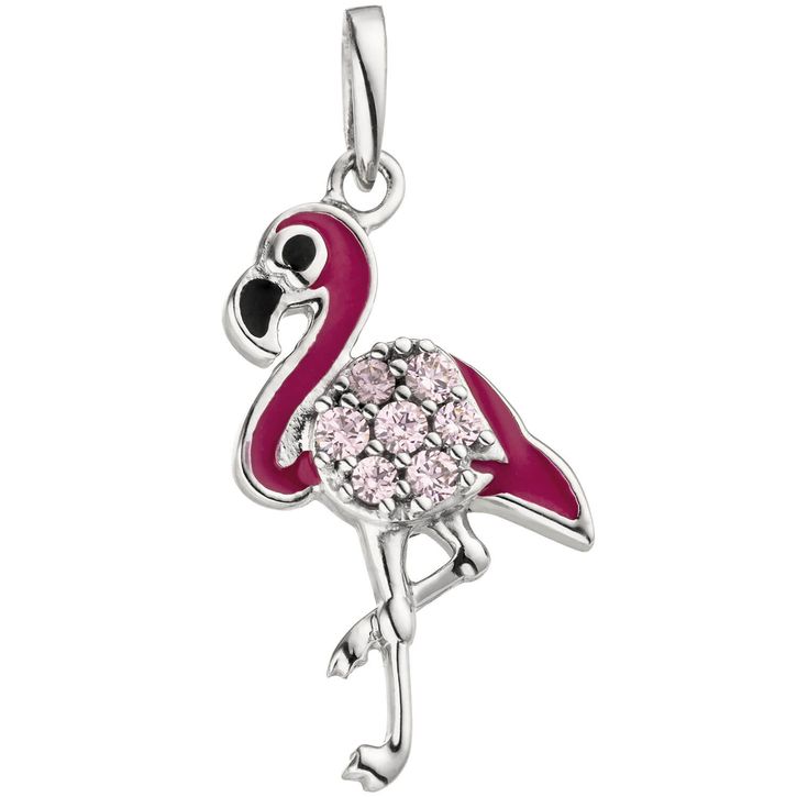 Anhänger Flamingo mit Zirkonia 925 Silber