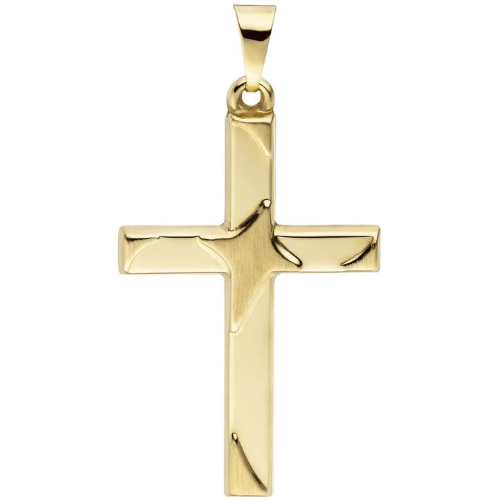 Kreuzanhänger Kreuz 375 Gelbgold Halsschmuck