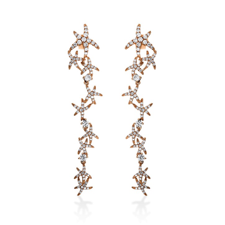 Ohrschmuck aus 750 Rotgold 196 Brillanten 1.06ct