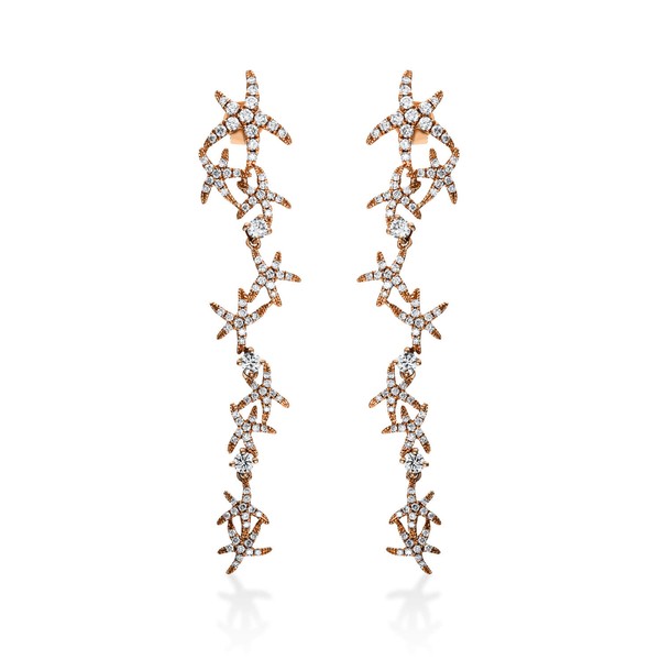 Ohrschmuck aus 750 Rotgold 196 Brillanten 1.06ct