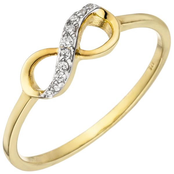 Ring Infinity Zirkonia 375 Gelbgold