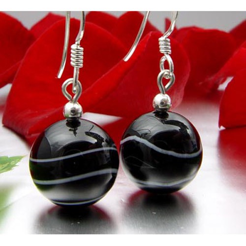 Ohrringe aus Sardonyx und 925 Silber