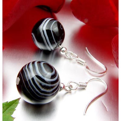 Ohrringe aus Sardonyx und 925 Silber