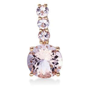 Anhänger aus 750 Gold Rotgold 4 Morganite 2,8ct pink 20,5x9,3mm