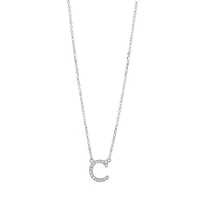 Collier aus 750 Gold Weißgold 16 Brillanten 0,07ct TW-SI L:43,2cm
