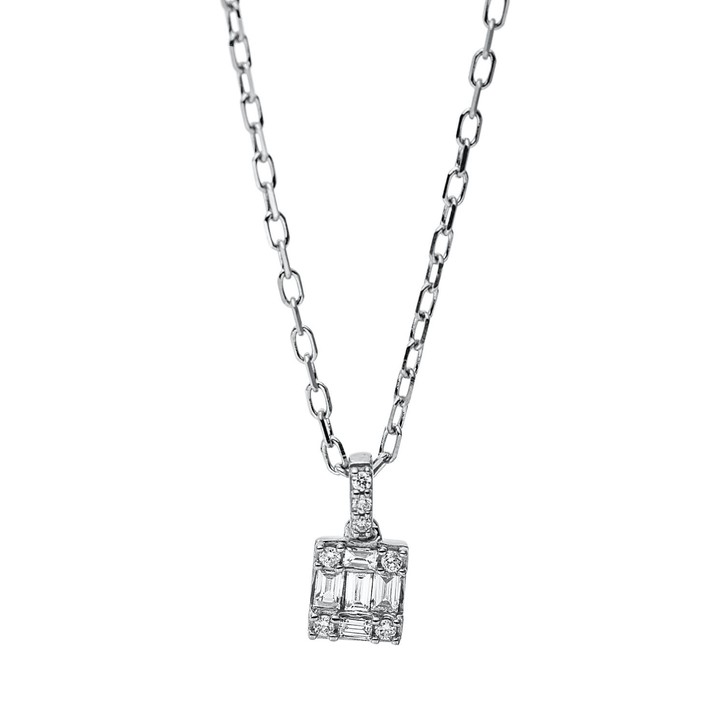 Collier aus 750 Weißgold 12 Brillanten 0.09ct