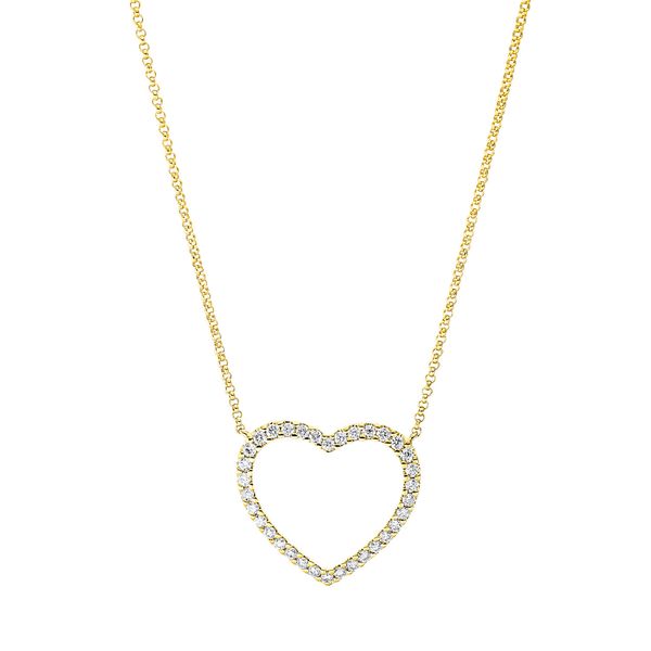 Collier Herz aus 750 Gelbgold 34 Brillanten 0.26ct